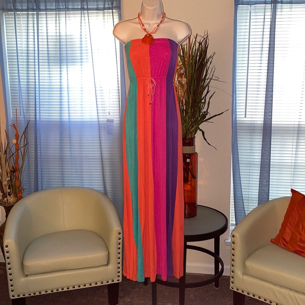 Good times USA | Multicolored Tube Maxi Dress